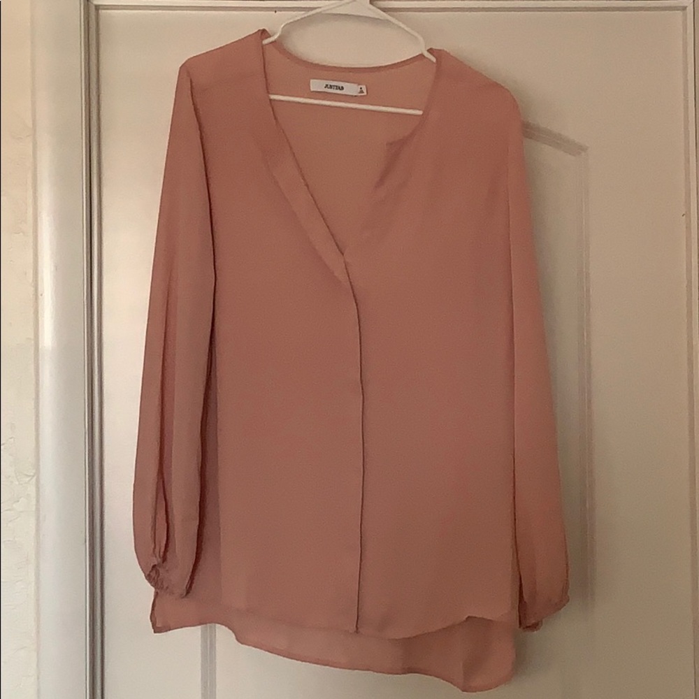 Pink long sleeve blouse